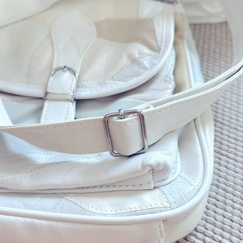 Vintage White Patchwork Leather Bag - Picture 5 of 5